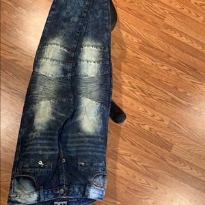 Mens Embellish biker jeans